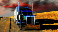 tractor trailer on road